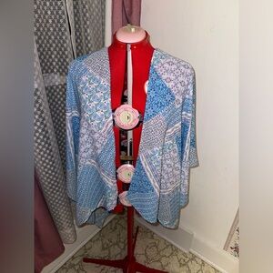 Blue Boho Kimono Cardigan